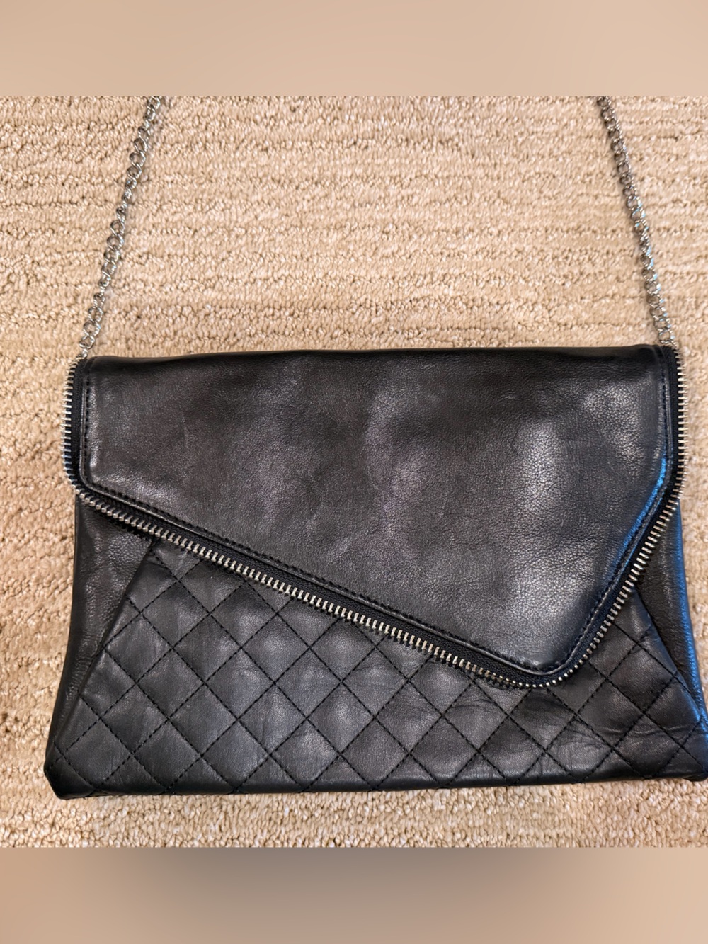 Halogen Quilted Leather Crossbody Clutch - Designer Style